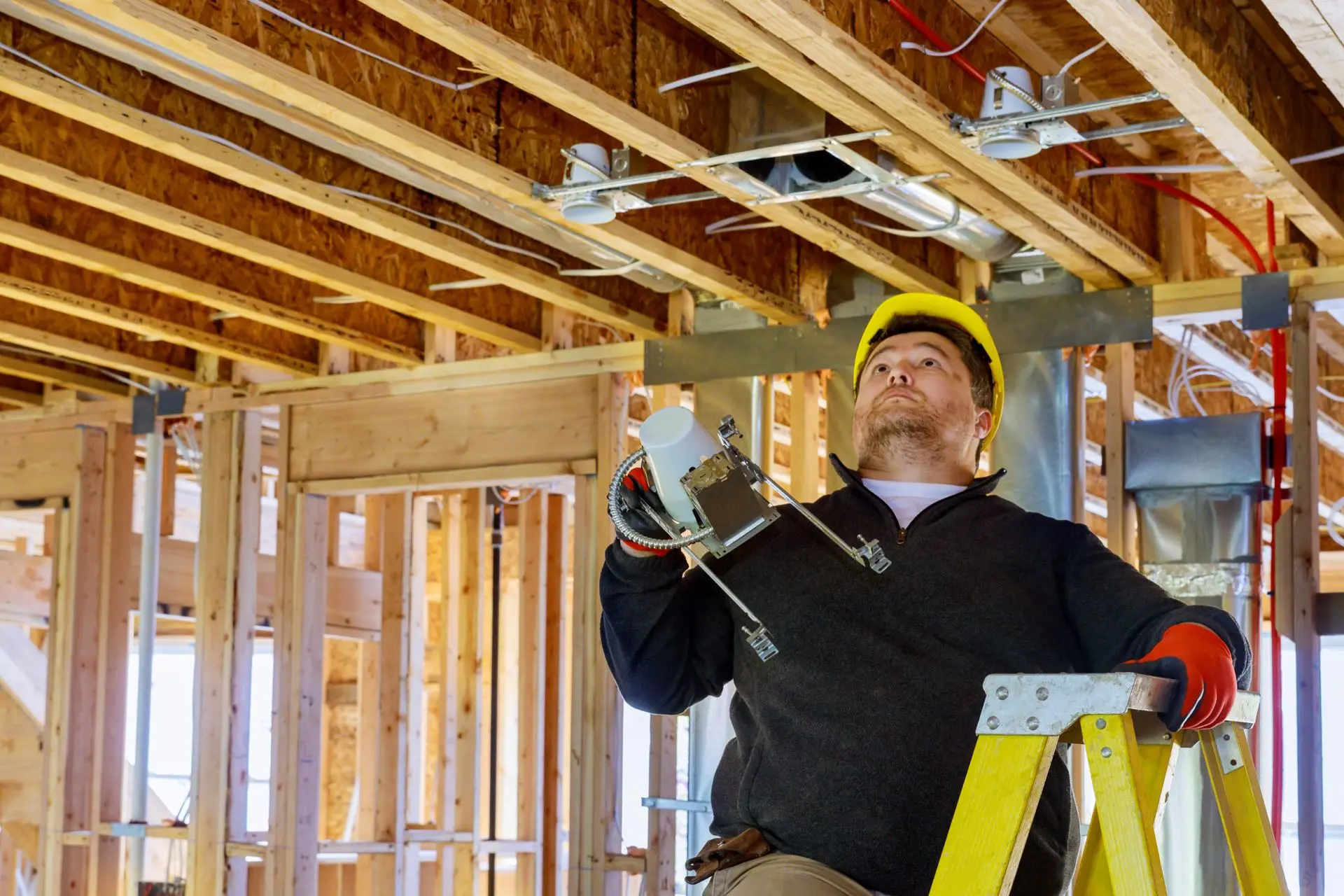 electrician installing home electric